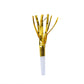 Gold metallic party horn noisemaker with tassels.