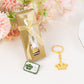 5 Pack Gold Metal Princess Crown Keychain Party Favor Souvenir, 3" Pre-Packed Wedding Bridal Shower Favor Gift Box With Ribbon & Thank You Tag