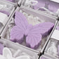Lavender butterfly soap favors in gift boxes, perfect for baby showers.
