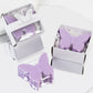 Lavender butterfly soap favors in gift boxes for baby showers and weddings.