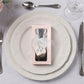 Engraved silver heart measuring spoon set wedding favors in gift box.