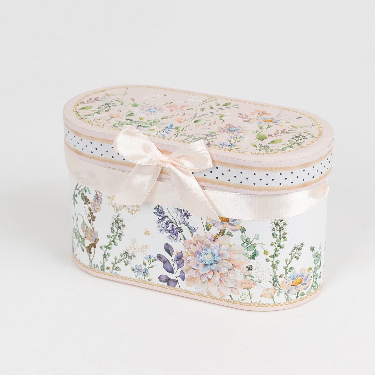 Blush Floral Design Bridal Shower Gift Set, 2 Pack Porcelain Tea Cups With Matching Keepsake Gift Box and Satin Ribbon Handle