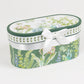 Greenery Theme Bridal Shower Gift Set, 2 Pack Porcelain Tea Cups With Matching Keepsake Gift Box and Satin Ribbon Handle