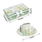 Greenery Theme Bridal Shower Gift Set, Set of 2 Porcelain Espresso Cups and Saucers with Matching Keepsake Box