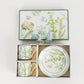 Greenery Theme Bridal Shower Gift Set, Set of 2 Porcelain Espresso Cups and Saucers with Matching Keepsake Box