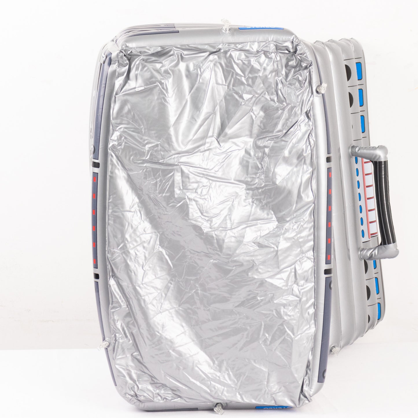 Silver Inflatable Boom Box Ice Beverage Cooler, 80's Themed Ice Box Container - 24"x12"