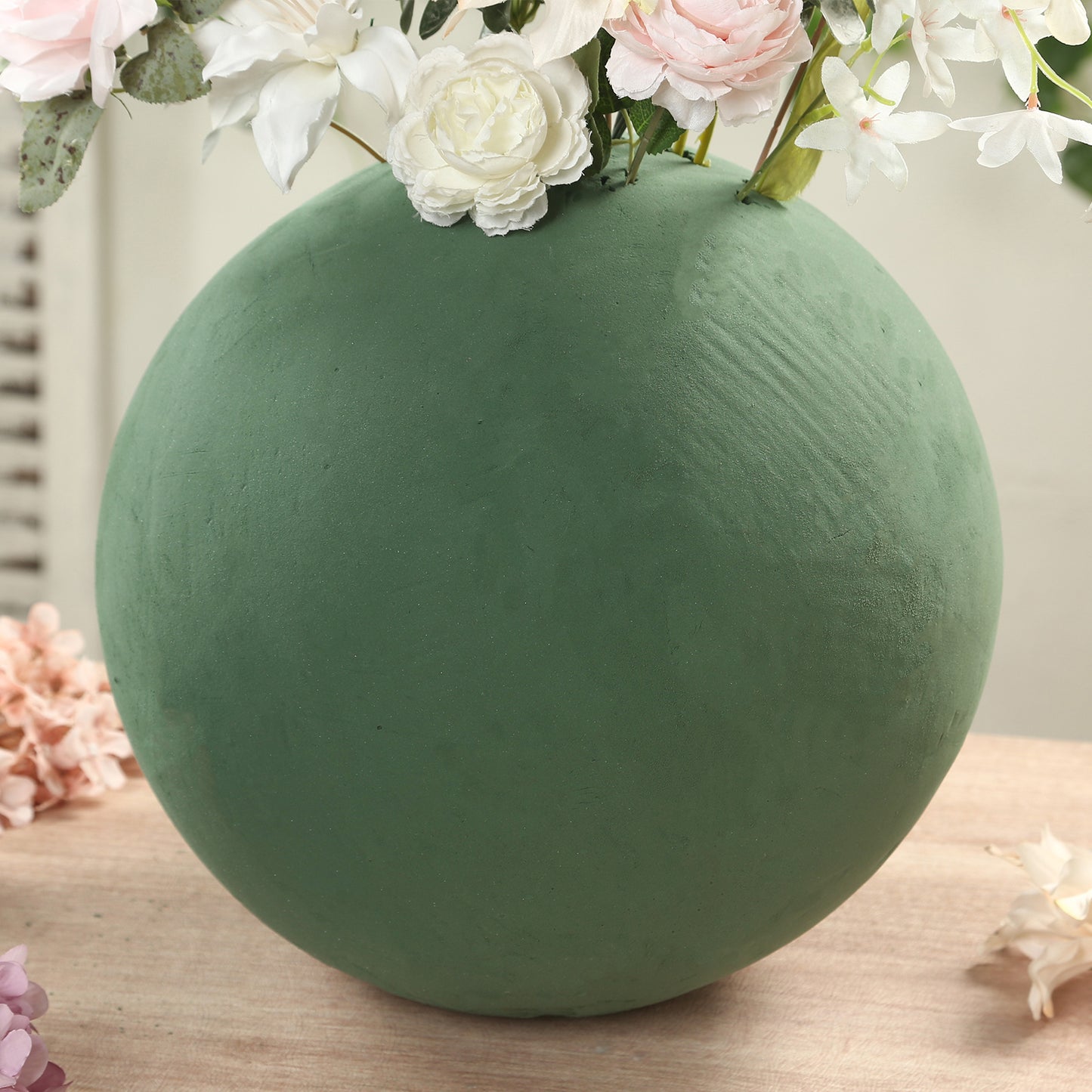 14" Green DIY Flower Arrangements Craft Foam Ball, Smooth Floral Foam Ball
