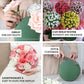 Green DIY floral foam ball for flower arrangements and crafts.