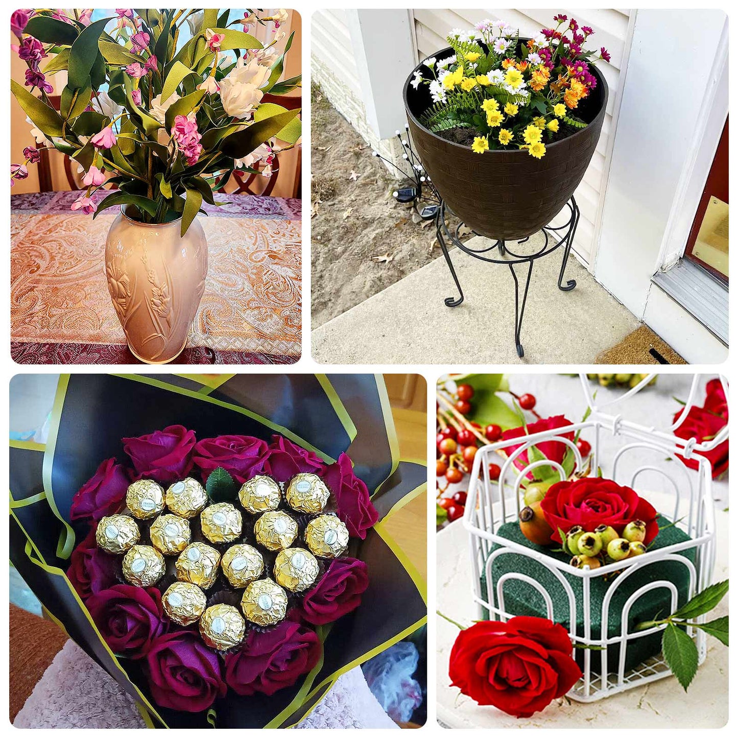 6 Pack Green Large Floral Foam Blocks for Artificial Flowers, 6" Round Wet Styrofoam Bricks Artificial Flower Arrangement Craft Supplies