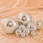 6 Pack | 2" Silver Foam Disco Mirror Ball With Hanging Strings, Holiday Christmas Ornaments