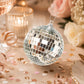 4 Pack | 4" Silver Foam Disco Mirror Ball With Hanging Strings, Holiday Christmas Ornaments