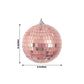 6inch Blush / Rose Gold Foam Disco Mirror Ball With Hanging Strings, Holiday Christmas Ornaments