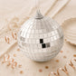 4 Pack | 8" Silver Foam Disco Mirror Ball With Hanging Ring, Holiday Party Decor