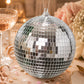 2 Pack | 10" Silver Foam Disco Mirror Ball With Hanging Swivel Ring, Holiday Party Decor