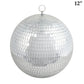 12" large silver foam disco mirror ball with hanging swivel ring.