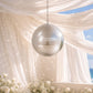 2 Pack | 12" Large Silver Foam Disco Mirror Ball With Hanging Swivel Ring, Holiday Party Decor