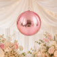 16" Large Rose Gold Foam Disco Mirror Ball With Hanging Swivel Ring, Holiday Party Decor