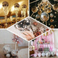 Large silver foam disco mirror ball for holiday party decor.