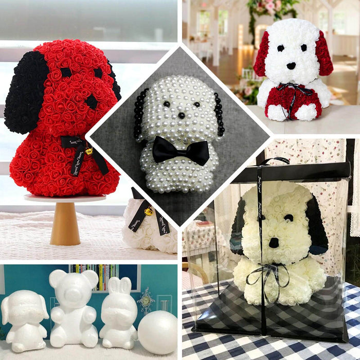 DIY White 3D Modeling StyroFoam Puppy Craft Foam Animal