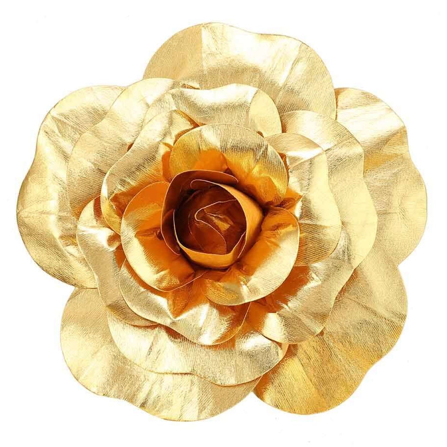 4 Pack | 12" Large Metallic Gold Real Touch Artificial Foam DIY Craft Roses