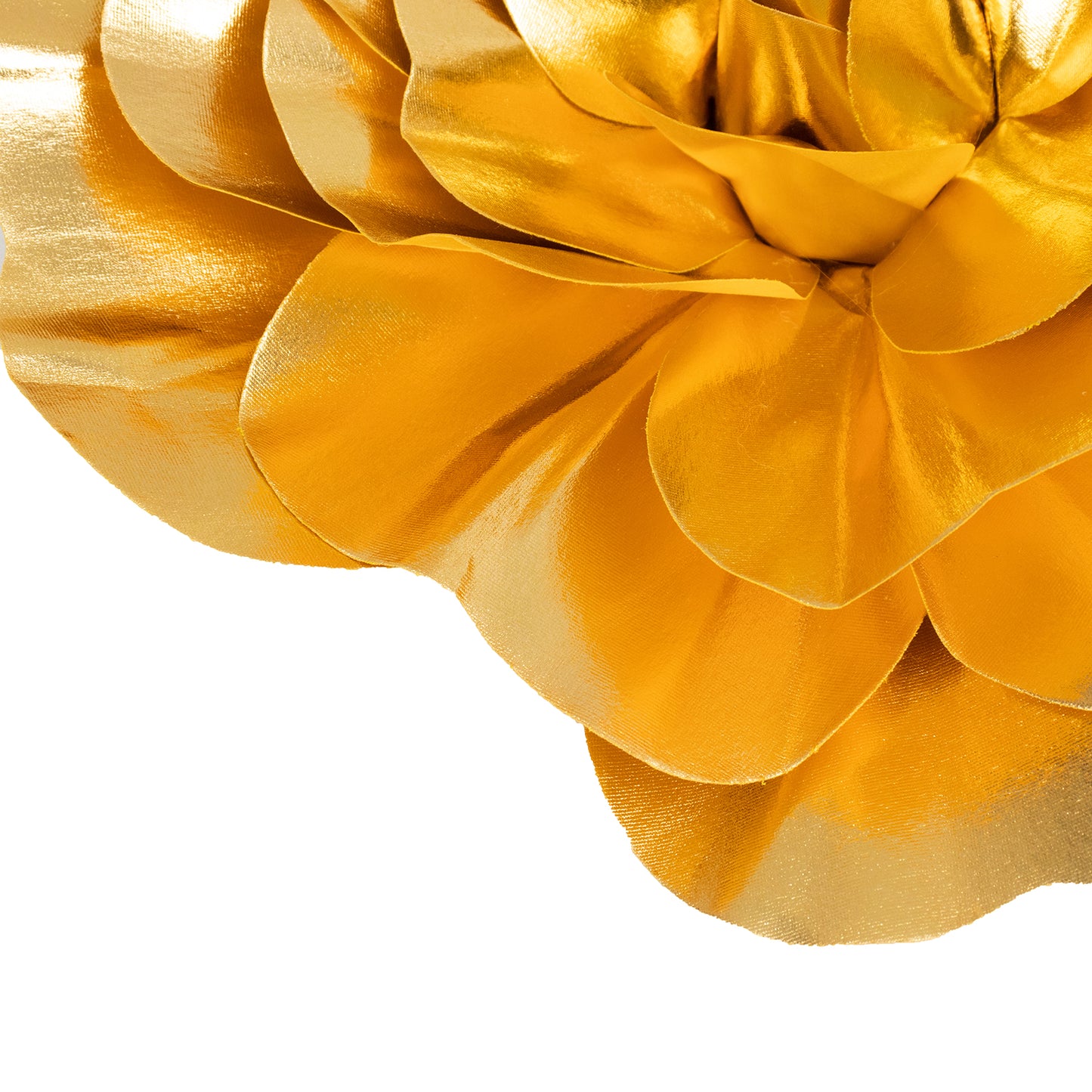 4 Pack | 16" Large Metallic Gold Real Touch Artificial Foam DIY Craft Roses