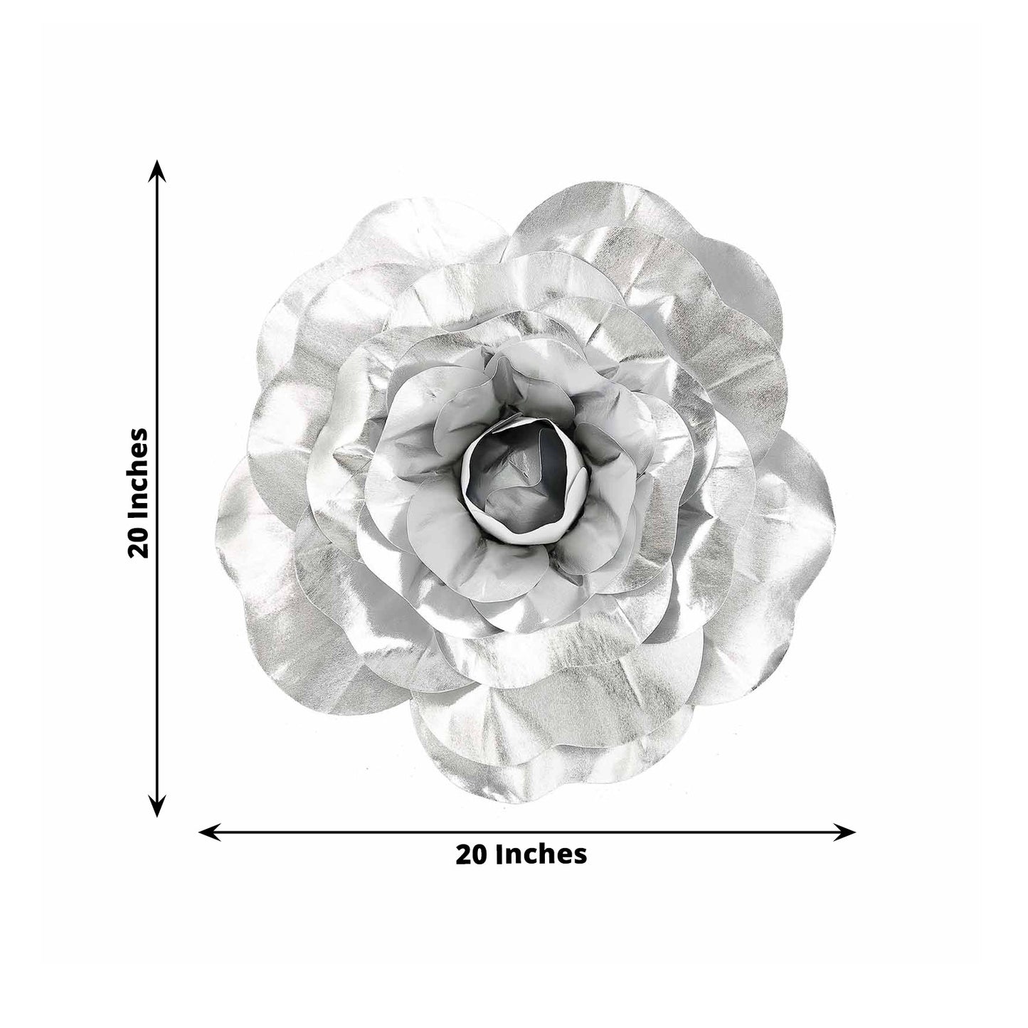 2 Pack | 20Inch Large Silver Real Touch Artificial Foam DIY Craft Roses