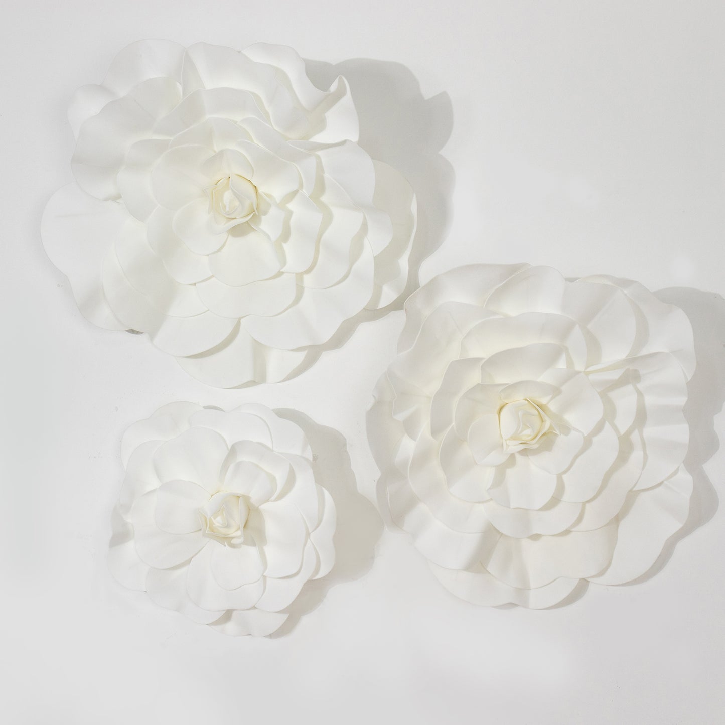 2 Pack | 24" Large White Real Touch Artificial Foam DIY Craft Roses