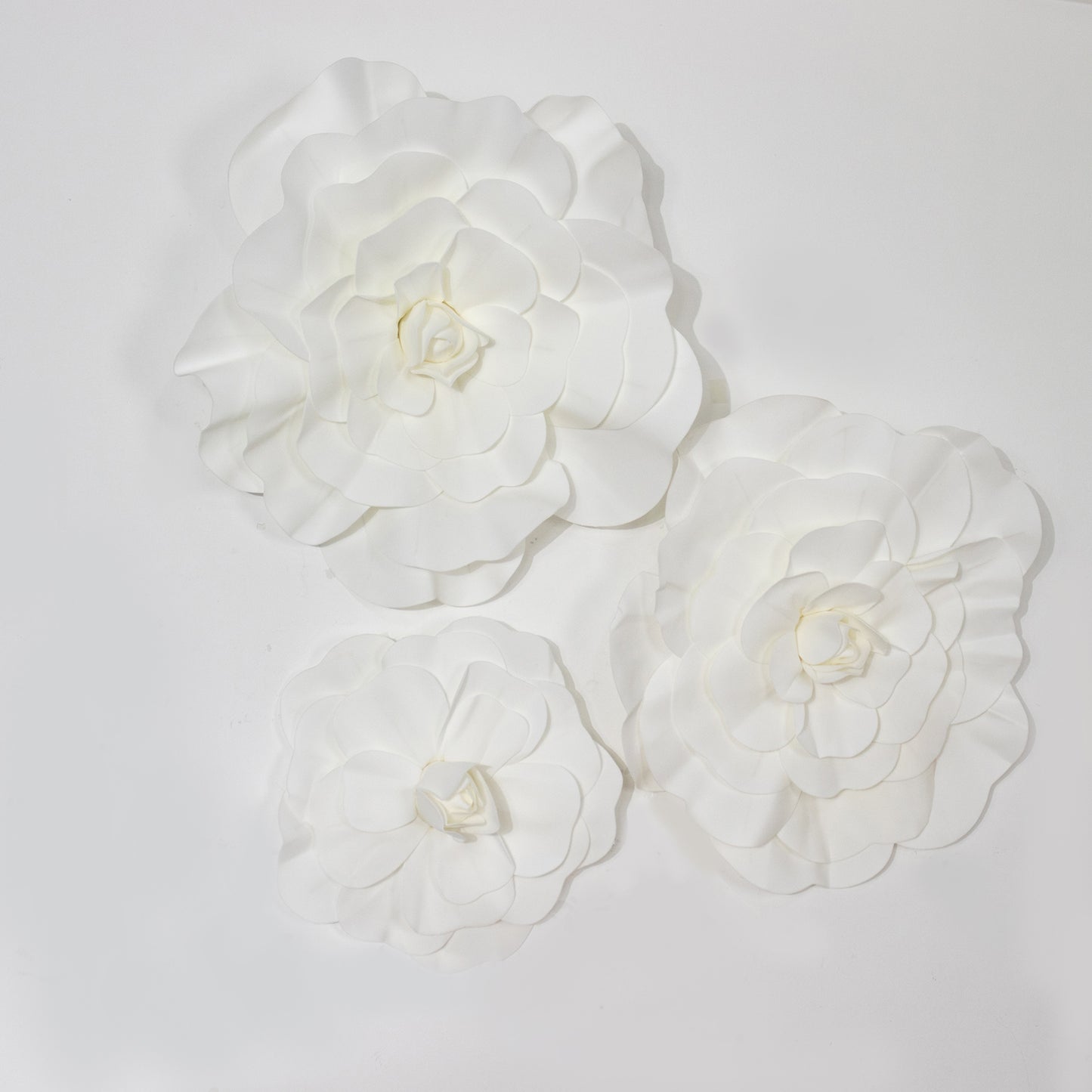 2 Pack | 24" Large White Real Touch Artificial Foam DIY Craft Roses