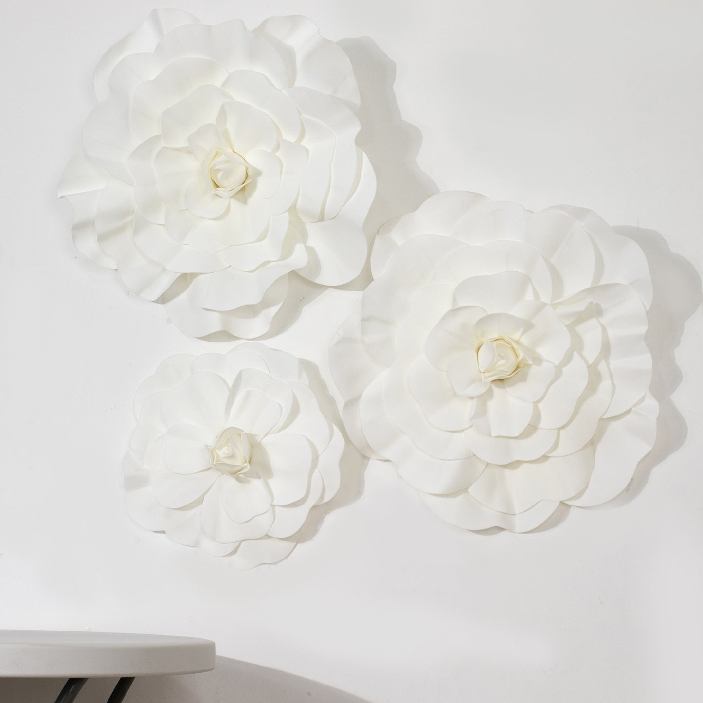 2 Pack | 24" Large White Real Touch Artificial Foam DIY Craft Roses