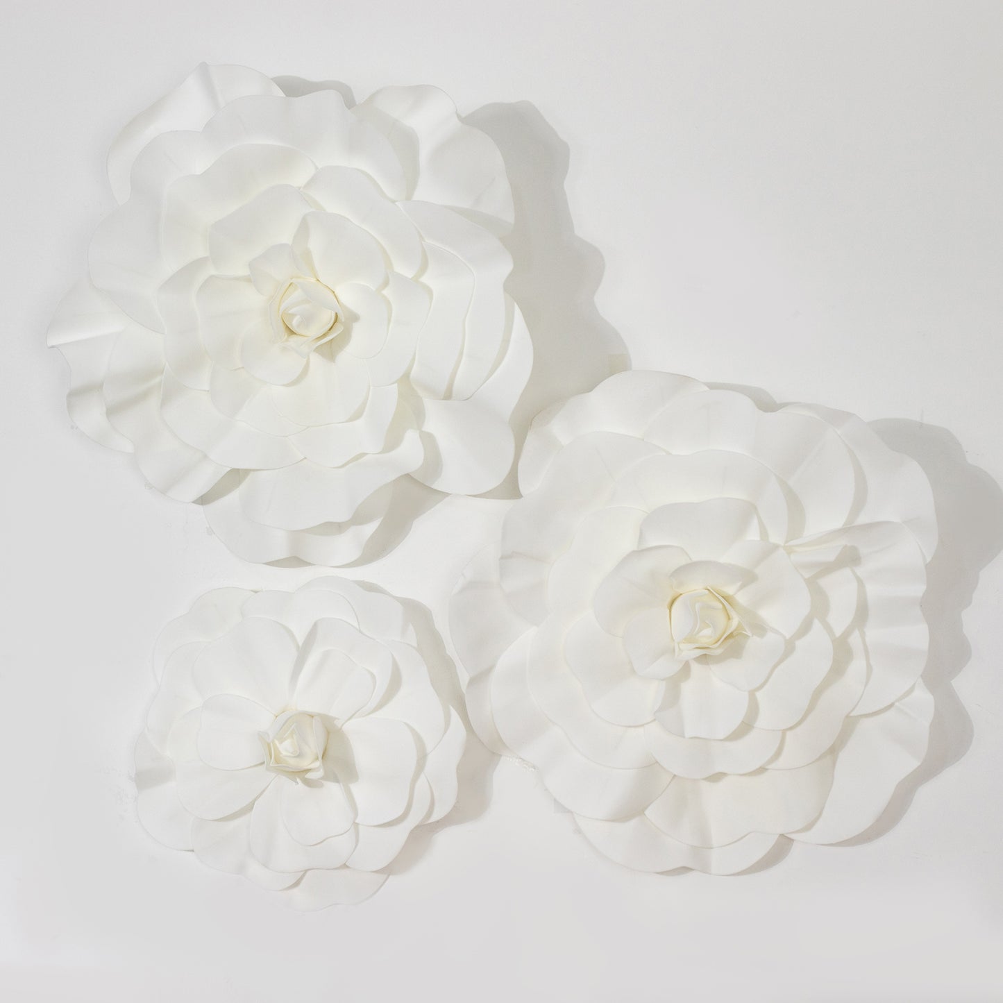 2 Pack | 24" Large White Real Touch Artificial Foam DIY Craft Roses