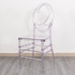 Stackable Clear Acrylic Phoenix Chiavari Ghost Chair, Transparent Resin Armless Oval Back Event Chair