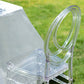 Stackable Clear Acrylic Phoenix Chiavari Ghost Chair, Transparent Resin Armless Oval Back Event Chair