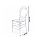 3-Pack Clear Acrylic Ghost Chiavari Chairs with Oval Open Back – Transparent Resin Stackable Armless