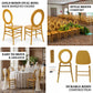 3-Pack Chiavari Chairs with Oval Open Back, Gold Resin – Stackable Armless Event Chairs