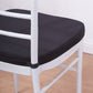 2inch Thick Black Chiavari Chair Pad, Memory Foam Seat Cushion With Ties and Removable Cover