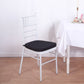 2inch Thick Black Chiavari Chair Pad, Memory Foam Seat Cushion With Ties and Removable Cover