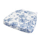Chiavari Chair Pad White/Blue French Toile 1.5" Thick Memory Foam Seat Cushion with Ties, Removable 
