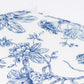 Chiavari Chair Pad White/Blue French Toile 1.5" Thick Memory Foam Seat Cushion with Ties, Removable 