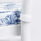 Chiavari Chair Pad White/Blue French Toile 1.5" Thick Memory Foam Seat Cushion with Ties, Removable 
