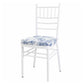 Chiavari Chair Pad White/Blue French Toile 1.5" Thick Memory Foam Seat Cushion with Ties, Removable 