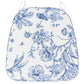 Chiavari Chair Pad White/Blue French Toile 1.5" Thick Memory Foam Seat Cushion with Ties, Removable 