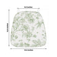 Chiavari Chair Pad White/Dusty Sage Green French Toile 1.5" Thick Memory Foam Seat Cushion with Ties