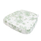 Chiavari Chair Pad White/Dusty Sage Green French Toile 1.5" Thick Memory Foam Seat Cushion with Ties