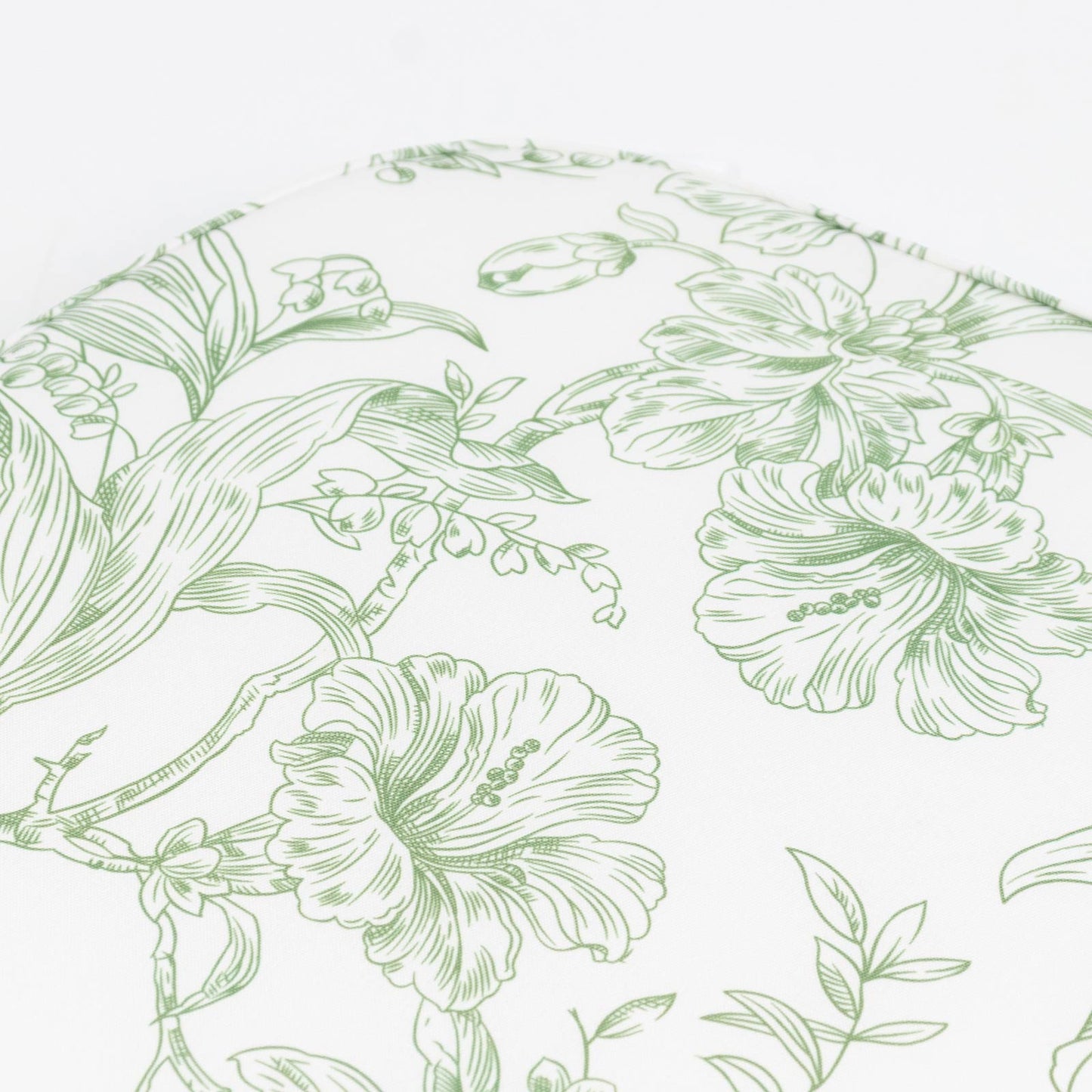 Chiavari Chair Pad White/Dusty Sage Green French Toile 1.5" Thick Memory Foam Seat Cushion with Ties