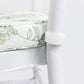Chiavari Chair Pad White/Dusty Sage Green French Toile 1.5" Thick Memory Foam Seat Cushion with Ties