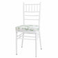 Chiavari Chair Pad White/Dusty Sage Green French Toile 1.5" Thick Memory Foam Seat Cushion with Ties