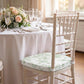 Chiavari Chair Pad White/Dusty Sage Green French Toile 1.5" Thick Memory Foam Seat Cushion with Ties