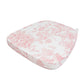 Chiavari Chair Pad White/Pink French Toile 1.5" Thick Memory Foam Seat Cushion with Ties, Removable 