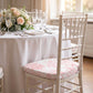 Chiavari Chair Pad White/Pink French Toile 1.5" Thick Memory Foam Seat Cushion with Ties, Removable 
