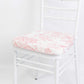 Chiavari Chair Pad White/Pink French Toile 1.5" Thick Memory Foam Seat Cushion with Ties, Removable 